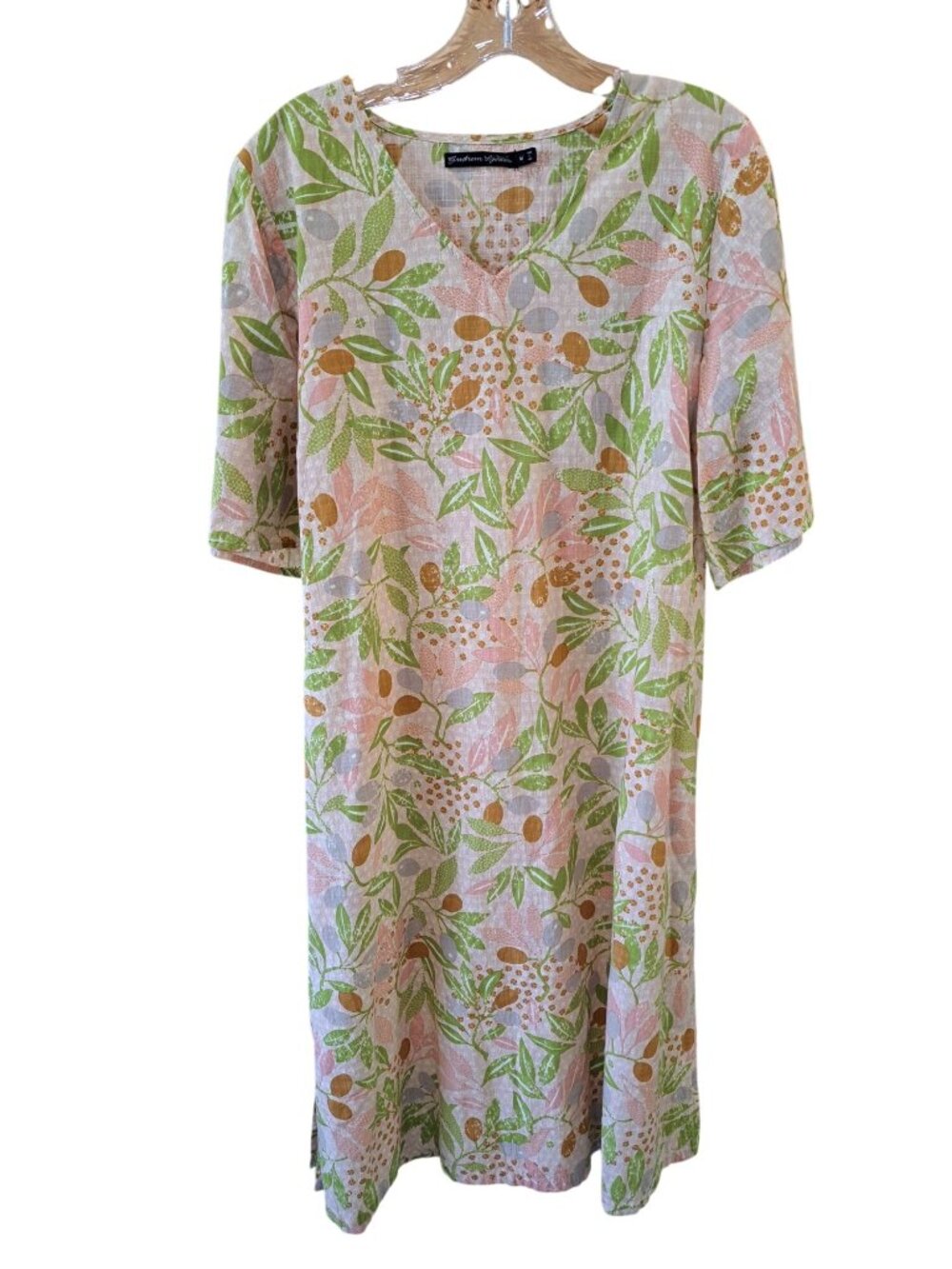 Gudrun Sjödén Multicolor Floral Print Organic Cotton Dress Side Pockets Size M